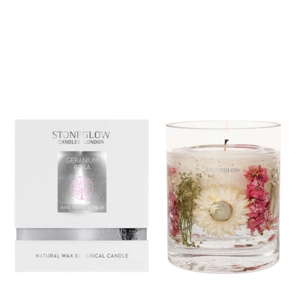 Nature's Gift - Geranium Rosa - Natural Wax Scented Candle - Gel Tumbler