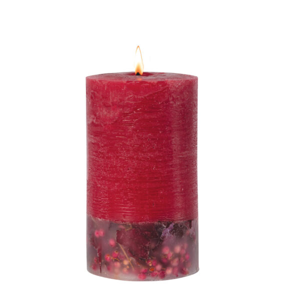 70952_Fire_Elements_Pillar_Lit__38145-1.jpg Elements - Fire - Red Pepper & Cardamom Scented Botanical Inclusion Pillar Candle (75 x 127mm)