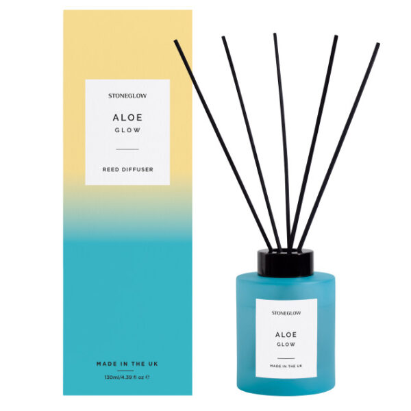 70998_Aloe_Glow_Diffuser__80281-1.jpg Sol - Aloe Glow - Scented Diffuser 130ml - Blue Glass