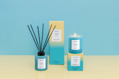 Aloe-Glow-Sol-Collection-Lifestyle-6A__38801-1.jpg Sol - Aloe Glow - Soy Wax Scented Candle Tumbler (90 x 80mm) - Blue Glass