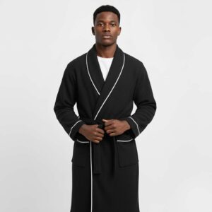 Black-Pineapply-Bathrobe-Image-1.jpg Black Pineapply Cotton Bathrobe