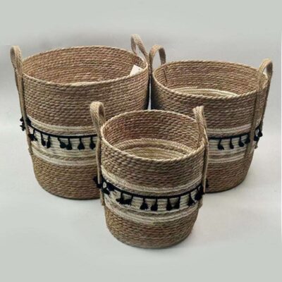 Laundry-Basket-11_ebdd5775-2f02-46e5-8912-9197b0196777-1.jpg Santorini - White Stripe and Black Accents Basket