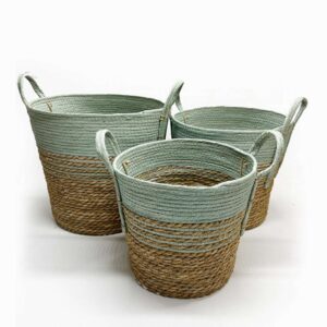 Laundry-Basket-7_5dacb507-0121-4b5a-91ac-4dedb0c2432c-1.jpg Ovia - Natural and Mint Green Stripe Basket