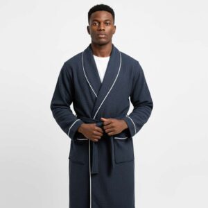 Navy-Blue-Pineapply-Bathrobe-Image-1.jpg Midnight Blue Pineapply Cotton Bathrobe
