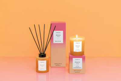 Sol - Peach Fuzz - Soy Wax Scented Candle Tumbler (90 x 80mm) - Orange Glass