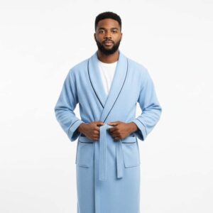 Sky-Blue-Pineapply-Bathrobe-Image-2.jpg Periwinkle Blue Pineapply Cotton Bathrobe