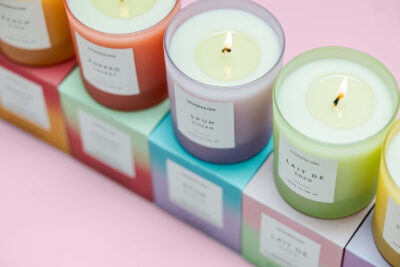 Sol - Lait De Deco - Soy Wax Scented Candle Tumbler (90 x 80mm) - Green Glass