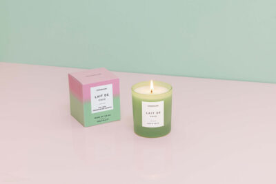 Sol - Lait De Deco - Soy Wax Scented Candle Tumbler (90 x 80mm) - Green Glass